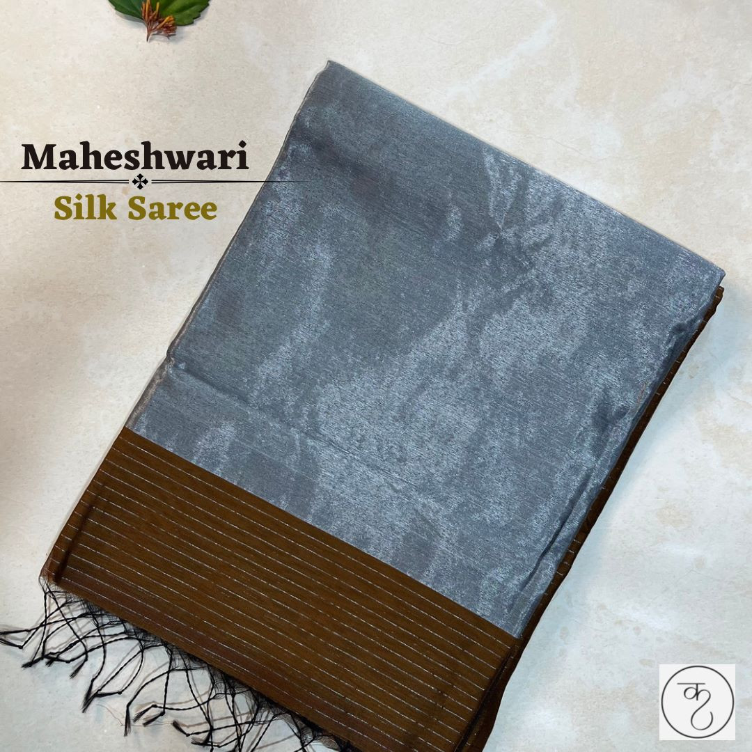 Maheshwari Silk Saree - Copper
